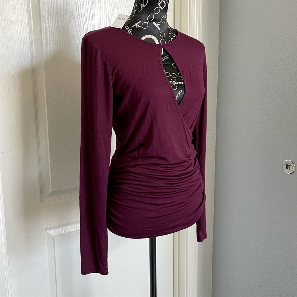 Anthropologie Vanessa Virginia peephole ruched top